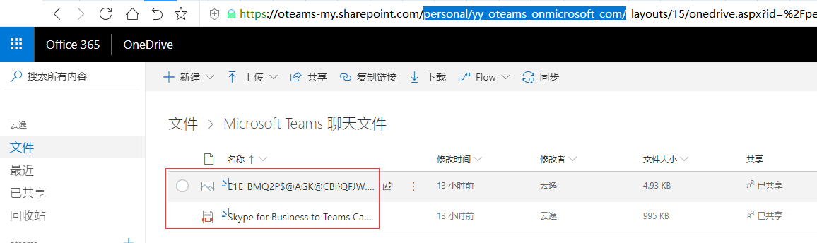 One to One Chat_Teams_OneDrive2